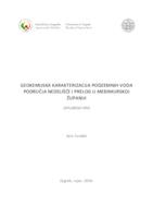 prikaz prve stranice dokumenta Geokemijska karakterizacija podzemnih voda područja Nedelišće i Prelog u Međimurskoj županiji