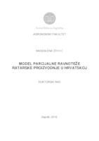 prikaz prve stranice dokumenta Model parcijalne ravnoteže ratarske proizvodnje u Hrvatskoj