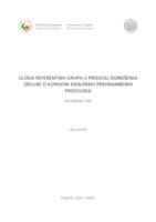 prikaz prve stranice dokumenta Uloga referentnih grupa u procesu donošenja odluke o kupovini ekoloških prehrambenih proizvoda