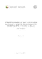 prikaz prve stranice dokumenta Antimikrobno djelovanje (+)-limonena i α-pinena na korisne mikroorganizme i potencijalne patogene iz hrane