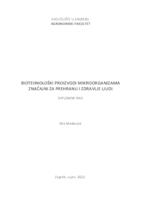 prikaz prve stranice dokumenta Biotehnološki proizvodi mikroorganizama značajni za prehranu i zdravlje ljudi