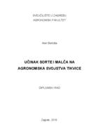 prikaz prve stranice dokumenta Učinak sorte i malča na agronomska svojstva tikvice