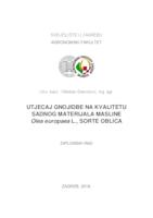 prikaz prve stranice dokumenta Utjecaj gnojidbe na kvalitetu sadnog materijala masline Olea europaea L., sorte Oblica