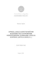 prikaz prve stranice dokumenta Upravljanje agrotehničkim mjerama pri suvremenim hidroponskim tehnikama uzgoja koprive (Urtica dioica L.)