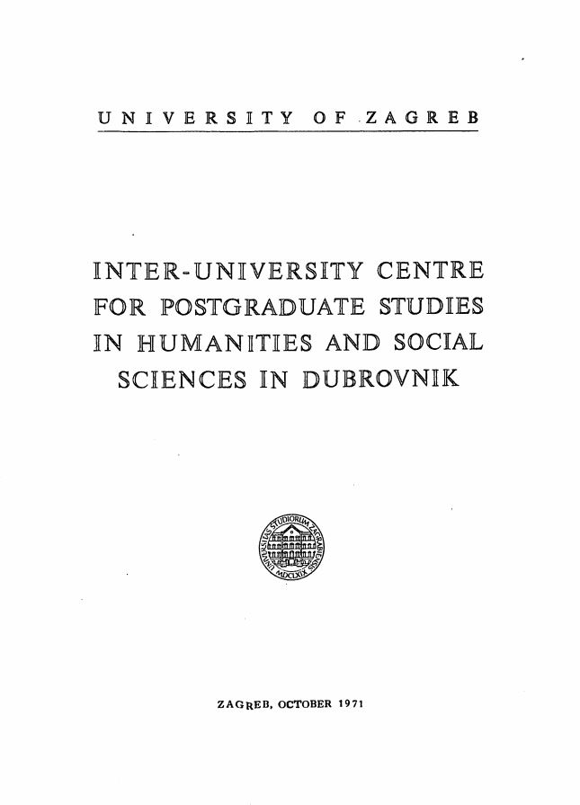 Inter-university centre for post-graduate studies in humanities and social sciences in Dubrovnik 