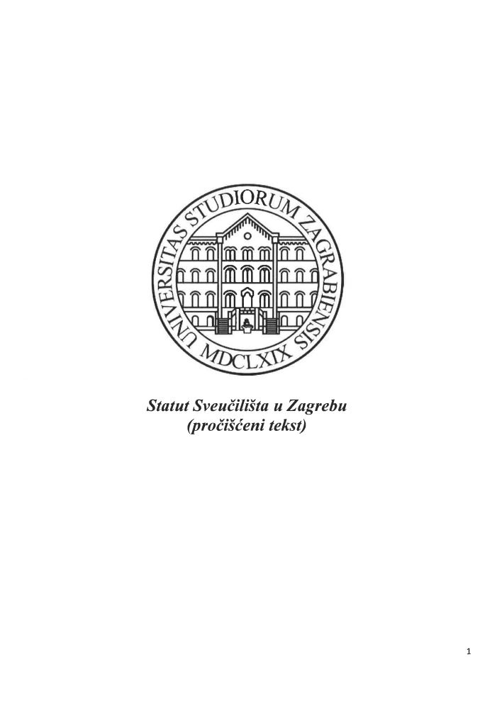 prikaz prve stranice dokumenta Statut Sveučilišta u Zagrebu (pročišćeni tekst)