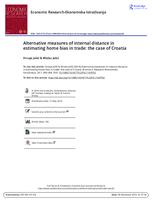 Alternative measures of internal distance in estimating home bias in trade: the case of Croatia