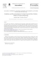 Guidelines and Recommendations for Improving the Micro Entities Model of Financial Reporting