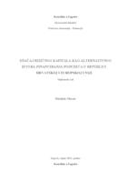 prikaz prve stranice dokumenta Značaj rizičnog kapitala kao alternativnog izvora financiranja poduzeća u Republici Hrvatskoj i Europskoj uniji