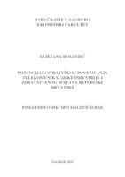 prikaz prve stranice dokumenta Potencijali strateškog povezivanja telekomunikacijske industrije i zdravstvenog sustava Republike Hrvatske