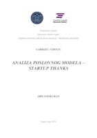 prikaz prve stranice dokumenta Analiza poslovnog modela - Startup Thanks