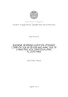 prikaz prve stranice dokumenta Machine learning and evolutionary computation in design and analysis of symmetric key cryptographic algorithms