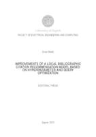 prikaz prve stranice dokumenta Improvements of a local bibliographic citation recommendation model based on hyperparameter and query optimization