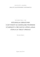 prikaz prve stranice dokumenta Integracija obrazovnih e-aktivnosti sa sadržajima proširene stvarnosti u širi sustav upravljanja učenja za tablet uređaje