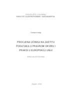 prikaz prve stranice dokumenta Procjena učinka na zaštitu podataka u pravnom okviru i praksi u Europskoj uniji