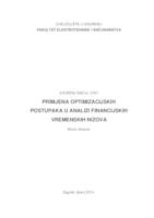 prikaz prve stranice dokumenta Primjena optimizacijskih postupaka u analizi financijskih vremenskih nizova