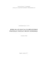 prikaz prve stranice dokumenta Mobilna aplikacija za međusobno praćenje pozicije grupe korisnika