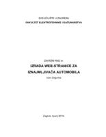 prikaz prve stranice dokumenta Izrada web-stranice za iznajmljivača automobila