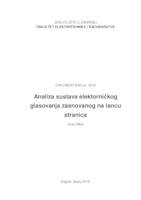 prikaz prve stranice dokumenta Analiza sustava elektroničkog glasovanja zasnovanog na lancu stranica