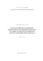 prikaz prve stranice dokumenta Poluautomatska izgradnja repozitorija povezanih podataka na temelju nestrukturiranog teksta s internetskih portala