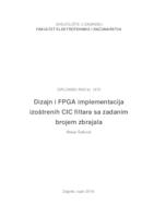 prikaz prve stranice dokumenta Dizajn i FPGA implementacija izoštrenih CIC filtara sa zadanim brojem zbrajala