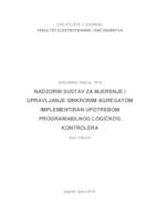 prikaz prve stranice dokumenta Nadzorni sustav za mjerenje i upravljanje sinkronim agregatom implementiran upotrebom programabilnog logičkog kontrolera