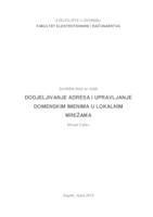 prikaz prve stranice dokumenta Dodjeljivanje adresa i upravljanje domenskim imenima u lokalnim mrežama