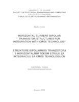 prikaz prve stranice dokumenta Horizontal Current Bipolar Transistor Structures for Integration with CMOS Technology