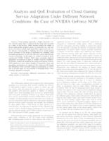 prikaz prve stranice dokumenta Analysis and QoE Evaluation of Cloud Gaming Service Adaptation Under Different Network Conditions: the Case of NVIDIA GeForce NOW