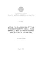 prikaz prve stranice dokumenta Method for classification of fetal phonocardiography signals using empirical mode decomposition and psychoacoustic parameters