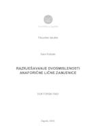 prikaz prve stranice dokumenta Razrješavanje dvosmislenosti anaforične lične zamjenice