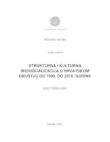 prikaz prve stranice dokumenta Strukturna i kulturna individualizacija u hrvatskom društvu od 1999. do 2018. godine