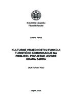 prikaz prve stranice dokumenta Kulturne vrijednosti u funkciji turističke komunikacije na primjeru povijesne jezgre grada Zadra