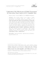Exploration of the Effectiveness of Public Procurement for Innovation: Panel Analysis of EU Countries' Data