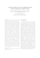 A literature review on the Application of the Cloud Technology in Supply Chains