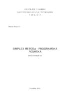 prikaz prve stranice dokumenta Simplex metoda -Programska podrška