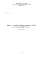 prikaz prve stranice dokumenta Analiza korporacijskog upravljanja u bankarskom sektoru RH