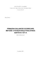 prikaz prve stranice dokumenta Primjena Balanced Scorecard metode u povezivanju poslovnog sustava i ICT-a