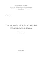 prikaz prve stranice dokumenta Analiza osjetljivosti u planiranju poduzetničkog ulaganja