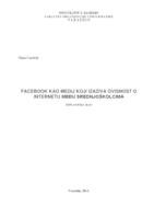 prikaz prve stranice dokumenta Facebook kao medij koji izaziva ovisnost o internetu među srednjoškolcima