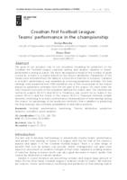 prikaz prve stranice dokumenta Croatian First Football League : teams' performance in the championship