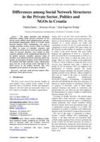 prikaz prve stranice dokumenta Differences among Social Network Structures in the Private Sector, Politics and NGOs in Croatia