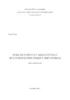 prikaz prve stranice dokumenta Poduzetništvo u kreativnoj i kulturnoj industriji u Hrvatskoj