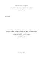 prikaz prve stranice dokumenta Usporedba klasičnih pristupa pri razvoju programskih proizvoda