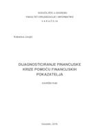 prikaz prve stranice dokumenta Dijagnosticiranje financijske krize pomoću financijskih pokazatelja