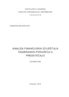 prikaz prve stranice dokumenta Analiza financijskih izvještaja odabranog poduzeća u predstečaju