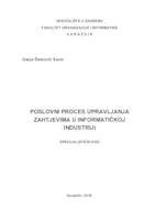 prikaz prve stranice dokumenta Poslovni proces upravljanja zahtjevima u informatičkoj industriji