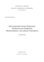 prikaz prve stranice dokumenta Računovodstveno praćenje troškova na primjeru uslužnog i proizvodnog poduzeća