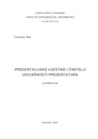 prikaz prve stranice dokumenta Prezentacijske vještine i činitelji uspješnosti prezentatora