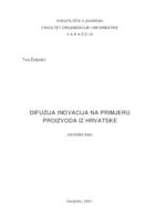 prikaz prve stranice dokumenta Difuzija inovacija na primjeru proizvoda iz Hrvatske